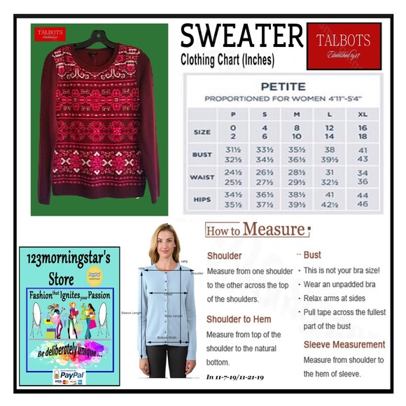 TALBOTS NEW Artsy Maximalism Lambswool Blend Medallion/Crystals Jewel Sweater M - Picture 12 of 12